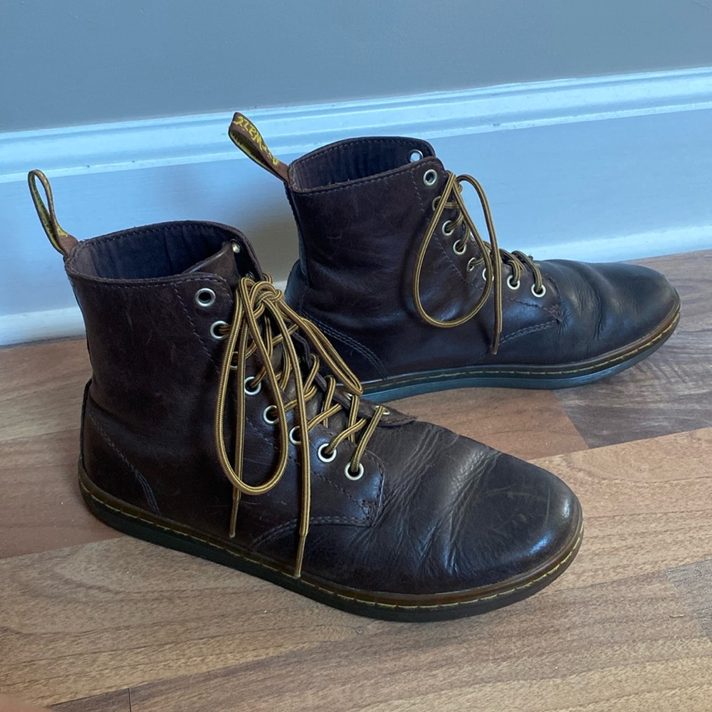 Brown Tobias Doc Martens leather lace up boots